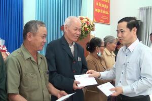 Phó trưởng ban Nội chính TW Nguyễn Thái Học thăm tặng quà tết Đảng bộ huyện Sông Hinh